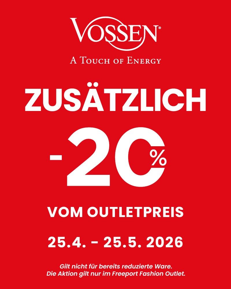 Zusätzlich - 20 % im Vossen Store!
