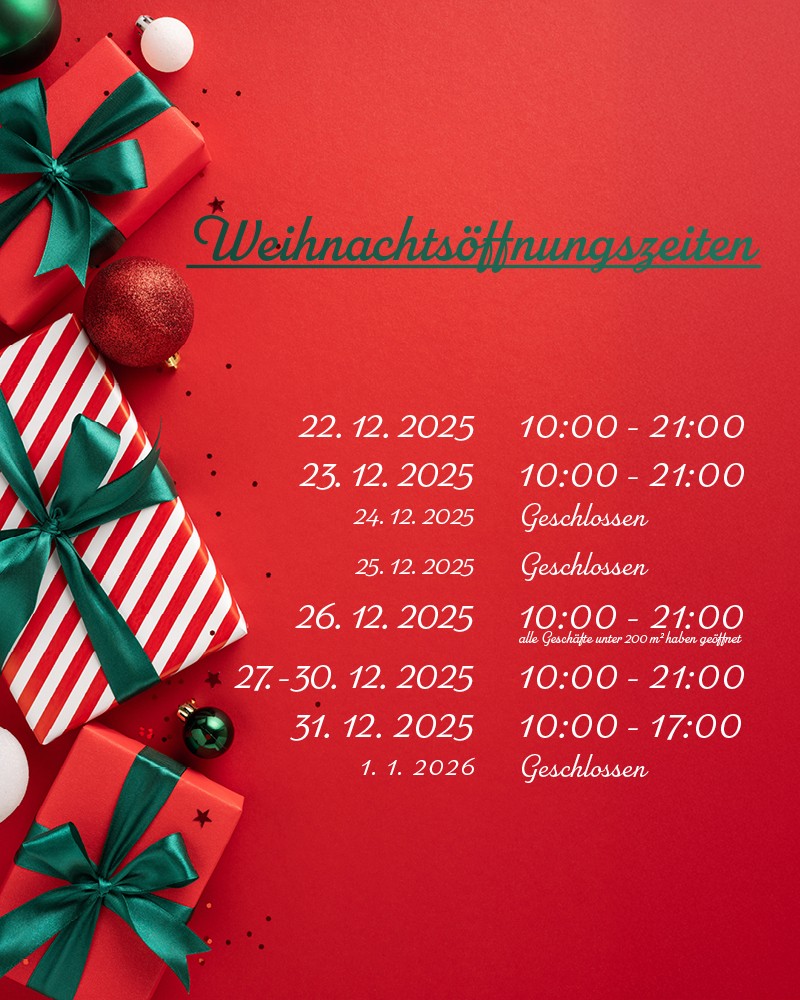 Weihnachtsöffnungszeiten